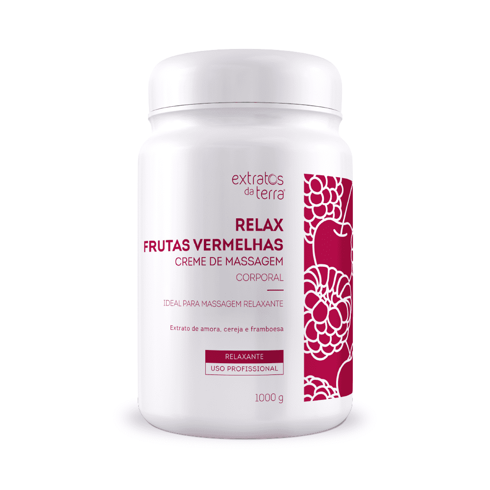 Relax Frutas Vermelhas Creme de Massagem Corporal 1000 g - Extratos da Terra