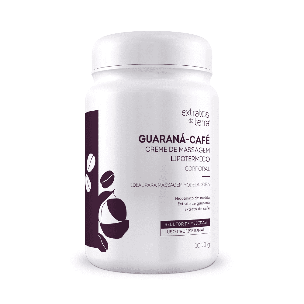 Guaraná Café Creme de Massagem Lipotérmico Corporal 1000g - Extratos da Terra
