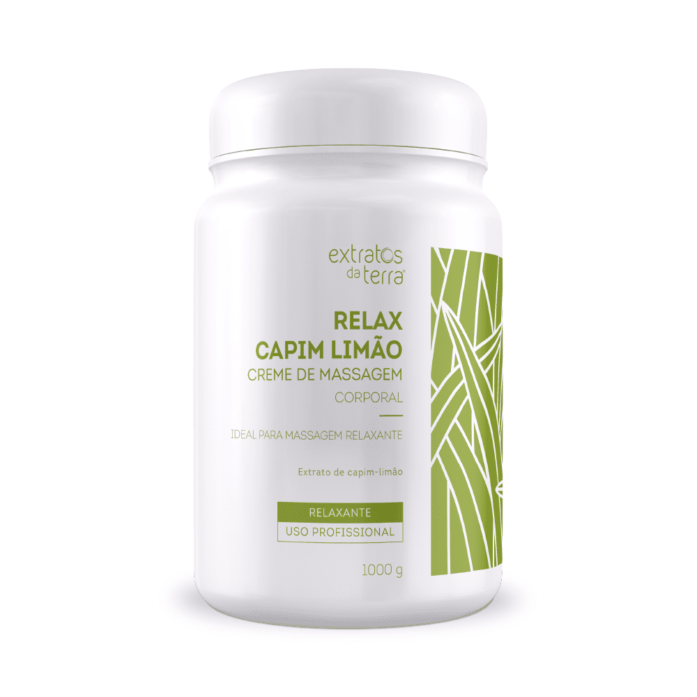 Relax Capim Limão Creme de Massagem 1000 g - Extratos da Terra